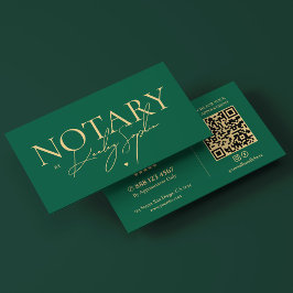 Cartão De Visita Notário Público Móvel Minimalista Verde Elegante