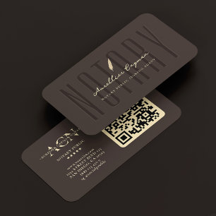 Cartão De Visita Notário Público Móvel Moderno Quill Espresso