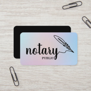 Cartão De Visita Notário Público Rascunho Elegante Preto e Branco