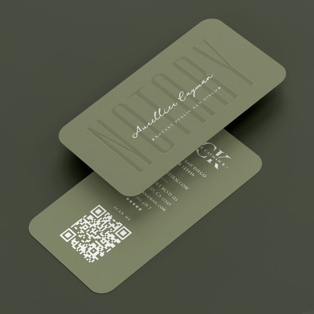 Cartão De Visita Notary Loan Signing Modern Sage Professional (Notary Loan Signing Modern Sage Professional Business Card
)