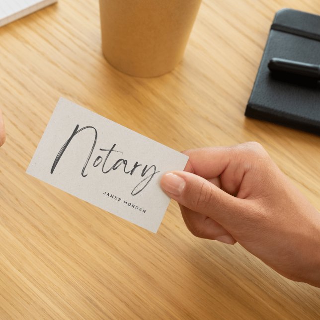 Cartão De Visita Notary Public Beige Rustic  (Criador carregado)