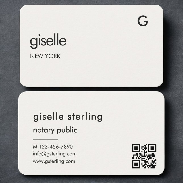 Cartão De Visita Notary Public Neutral QR Code  (Criador carregado)