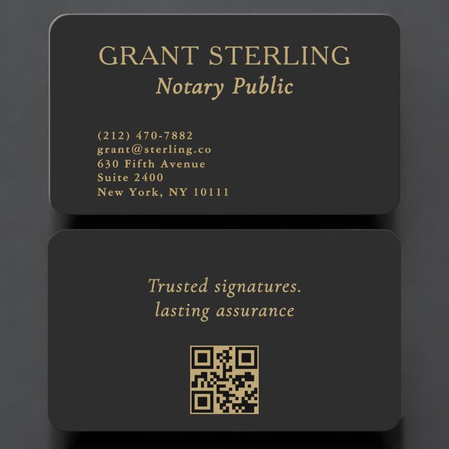 Cartão De Visita Notary Public QR Code Professional (Criador carregado)