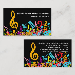 Cartão De Visita Notas misturadas coloridas personalizadas da