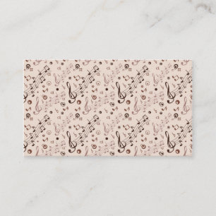 Cartão De Visita Notas musicais, bares, & símbolos festivos