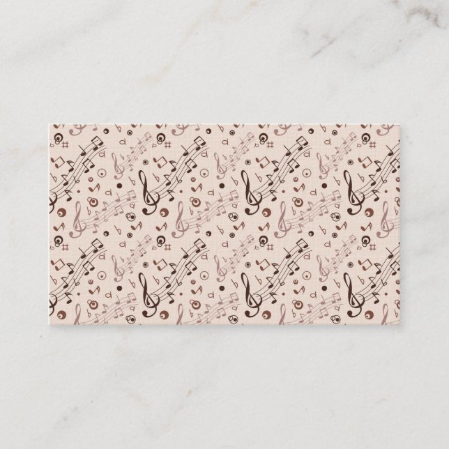 Cartão De Visita Notas musicais, bares, & símbolos festivos (Frente)