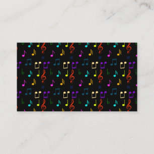 Cartão De Visita Notas Musicais Coloridas Músico Arte de Nota Music