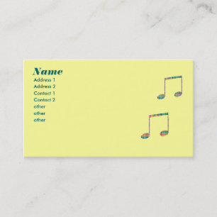 Cartão De Visita notas musicais da xadrez