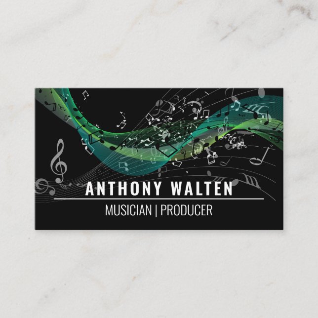 Cartão De Visita Notas Musicais | Som (Frente)