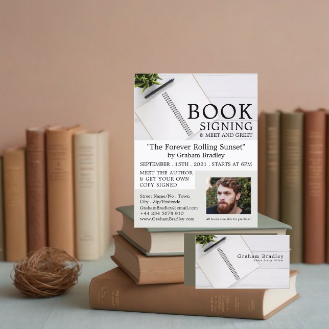 Cartão De Visita Notebook e Caneta, Escritores (Criador carregado)