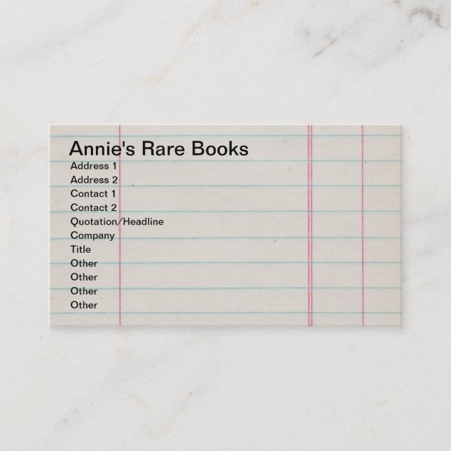 Cartão De Visita Notebook Vinculado à Vintage (Frente)