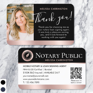 Cartão De Visita Notícia Pública Obrigado Foto QR Rosa Dourado Pret