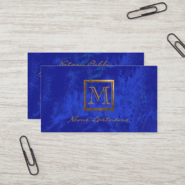 Cartão De Visita Notícias do Monograma Dourado Real Elegante Abstra
