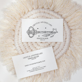 Cartão De Visita Nova Era Branca e Preta Simples - Empresa Apotária