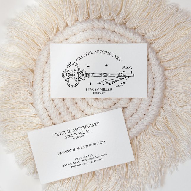 Cartão De Visita Nova Era Branca e Preta Simples - Empresa Apotária (Criador carregado)