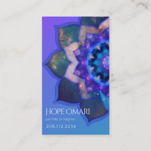 Cartão De Visita Nova idade - Lotus Mandala azul