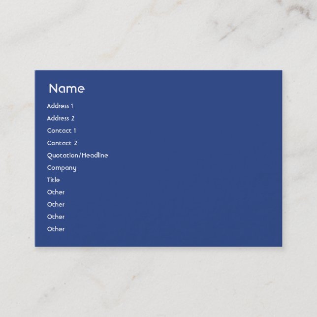 Cartão De Visita Nova Zelândia - Chubby (Frente)