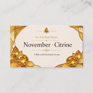 Cartão De Visita November Citrine Birthstone Shop Card