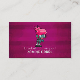 Cartão De Visita Novidade bonito do divertimento de Grrrl do zombi