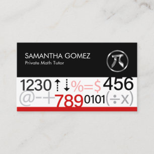 Cartão De Visita Números Álgebra Cálculo Símbolos Matemáticos
