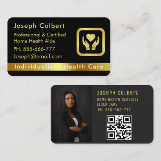 Cartão De Visita Nurse Caregiver Modern Gold Medical Care