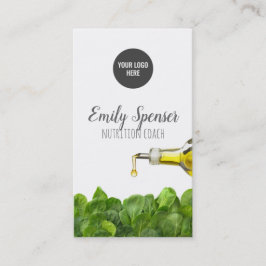 Cartão De Visita Nutrição Verde Deixa Azeite Branco