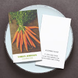 Cartão De Visita Nutricionista de Fotos de Cortes Elegantes Moderno<br><div class="desc">Elegante modelo de cartão de negócios totalmente personalizável com uma foto profissional de estúdio de cenouras. Perfeito para nutricionistas,  fazendas,  cozinheiros,  profissionais de saúde e de comidas.</div>