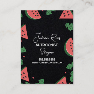 Cartão De Visita Nutricionista de Fronteira de Melancia Fruta