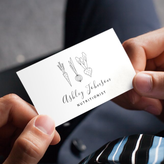 Cartão De Visita Nutricionista Dieticiano Cebola e Beet Clean (Criador carregado)