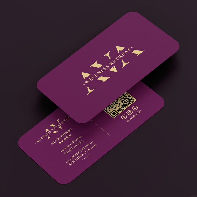 Cartão De Visita Nutricionista Dieticiano Luxo Roxo Moderno (Nutritionist Dietitian Luxury Purple Modern Business Card
)