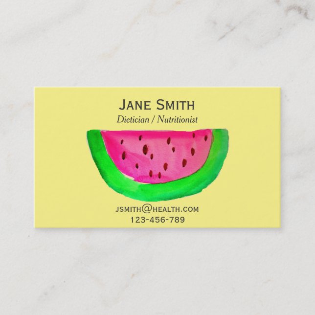 Cartão De Visita Nutricionista nutricionista frutado de saúde freel (Frente)