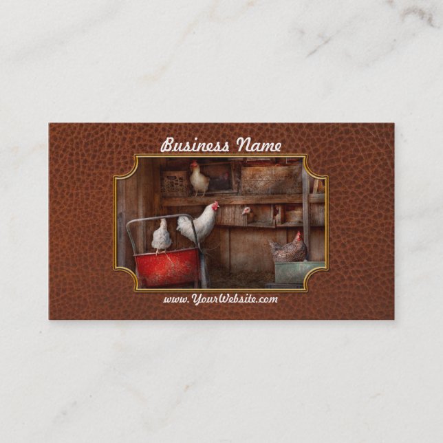 Cartão De Visita O animal - galinha - o pato é um espião (Frente)