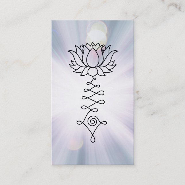 Cartão De Visita O azul da lavanda de Lotus do *~* irradia a (Frente)