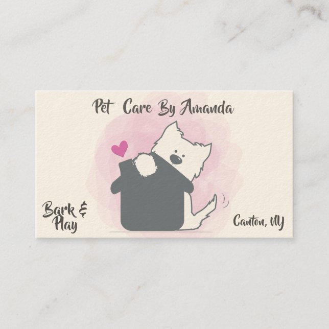 Cartão De Visita O baby-sitter Rover do animal de estimação (Frente)