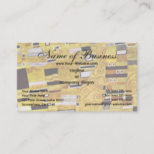 Cartão De Visita O Beijo de Gustav Klimt, Padrão Dourado Art Nouvea