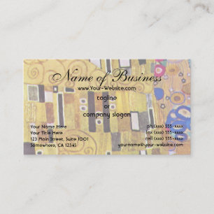 Cartão De Visita O Beijo de Klimt, Design de Padrão Dourado Art Nou