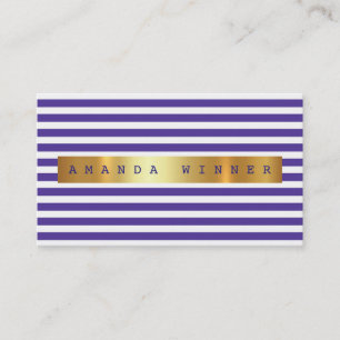 Cartão De Visita O branco roxo do minimalismo listra a folha do