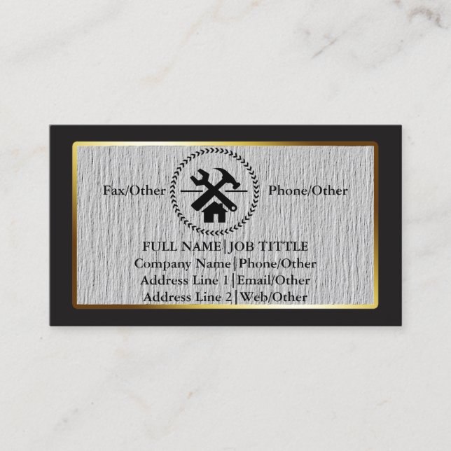 Cartão De Visita O carpinteiro profissional do construtor utiliza (Frente)