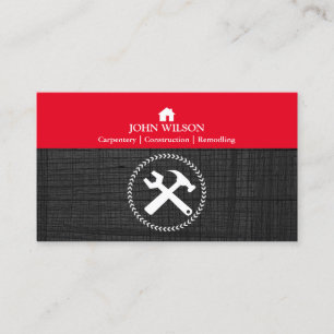 Cartão De Visita O carpinteiro profissional do construtor utiliza