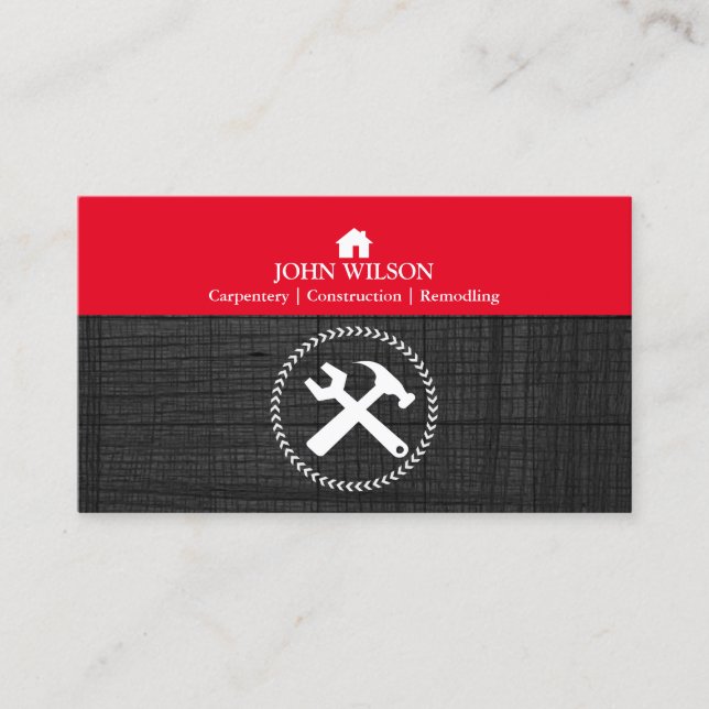 Cartão De Visita O carpinteiro profissional do construtor utiliza (Frente)