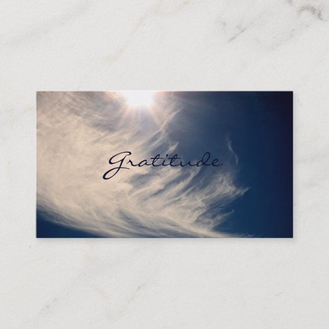 Cartão De Visita O céu bonito & a gratitude inspiram o costume (Frente)