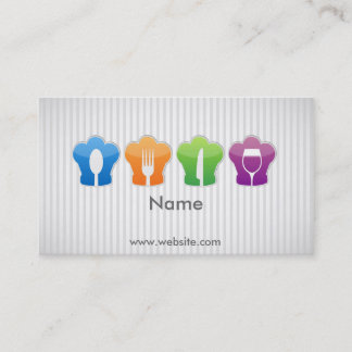 Cartão De Visita O chapéu e os utensílios do cozinheiro chefe