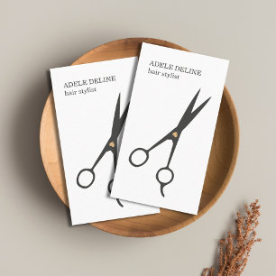 Cartão De Visita O cinza branco elegante minimalista Scissor o