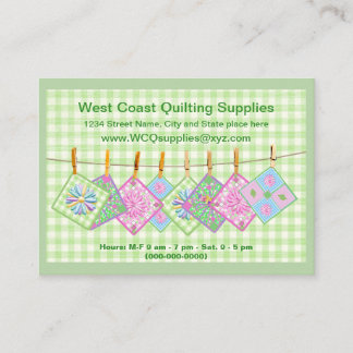 Cartão de visita - o clothesline de Qulting