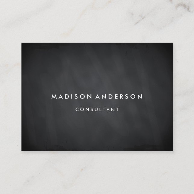 Cartão De Visita O conselho de giz preto moderno elegante (Frente)
