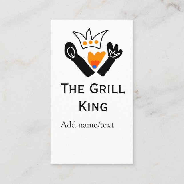 Cartão De Visita O cozinhar de texto do nome da adição de churrasco (Frente)