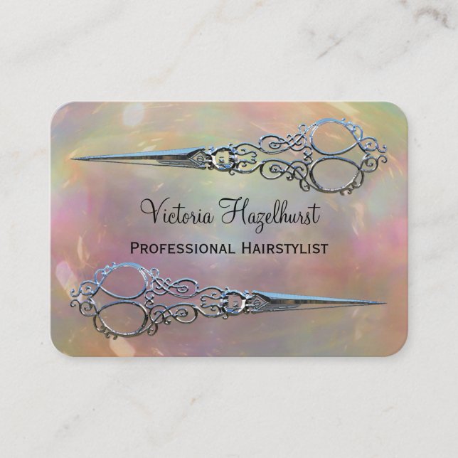 Cartão De Visita O dobro da pérola dos perigos Scissors o (Frente)