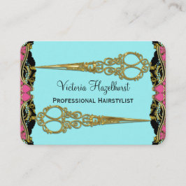 Cartão De Visita O dobro Scissors Paris Hairstyist barroco