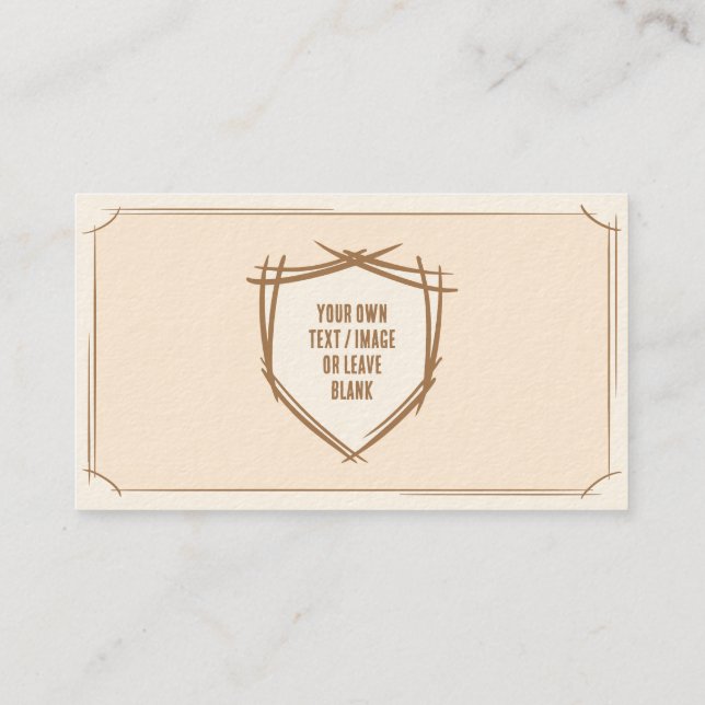 Cartão De Visita O escudo do Cavaleiro. Casaco de armas. Crachá de  (Verso)