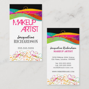 Cartão De Visita O Flourish colorido roda maquilhador